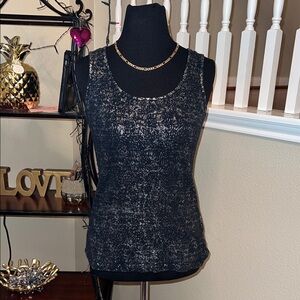Metro Textured Black and silver Tank Top